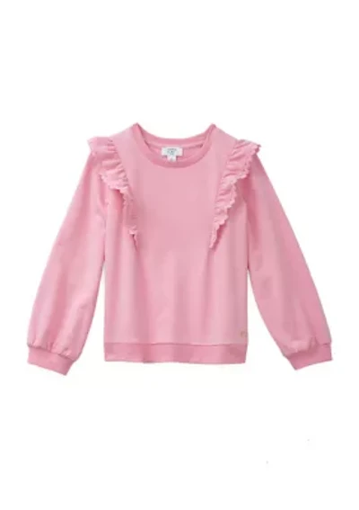 Girls 4-6x Long Sleeve Ruffle Front Sweatshirt