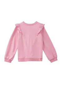 Girls 4-6x Long Sleeve Ruffle Front Sweatshirt