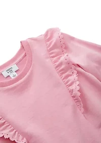 Girls 4-6x Long Sleeve Ruffle Front Sweatshirt