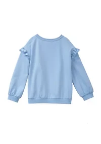 Girls 4-6x Ruffle Shoulder Sweatshirt