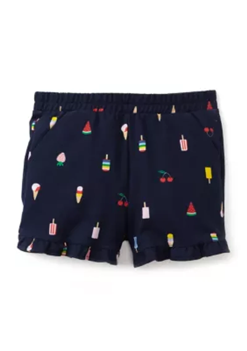 Girls 4-6x Knit Pull On Ruffle Shorts