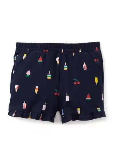 Girls 4-6x Knit Pull On Ruffle Shorts