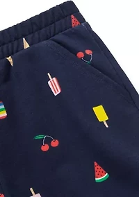 Girls 4-6x Knit Pull On Ruffle Shorts