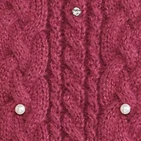 Girls 4-6x Cable Pearl Studded Sweater with Headband