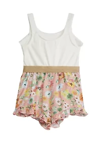 Girls 4-6x Sleeveless Romper with Floral Shorts