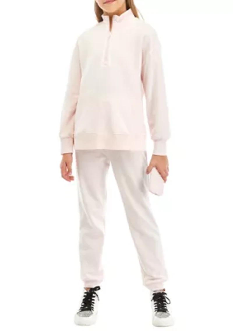 Girls 7-16 1/4 Zip Fleece Jogger Set