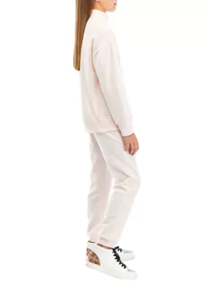 Girls 7-16 1/4 Zip Fleece Jogger Set