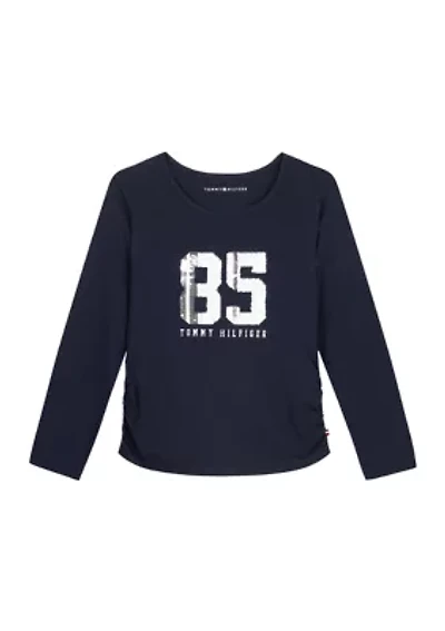 Girls 7-16 Sequined Stripe Graphic T-Shirt