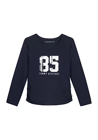 Girls 7-16 Sequined Stripe Graphic T-Shirt