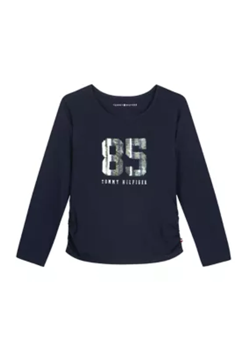 Girls 7-16 Sequined Stripe Graphic T-Shirt