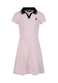Girls 7-16 Solid Polo Dress
