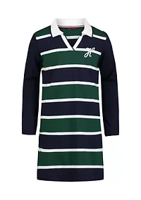 Girls 7-16 Rugby Long Sleeve Shirtdress