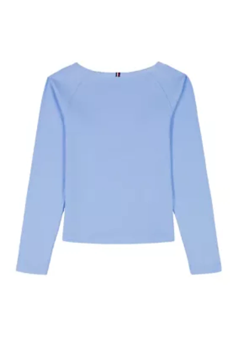 Girls 7-16 Blu Rib Long Sleeve Top