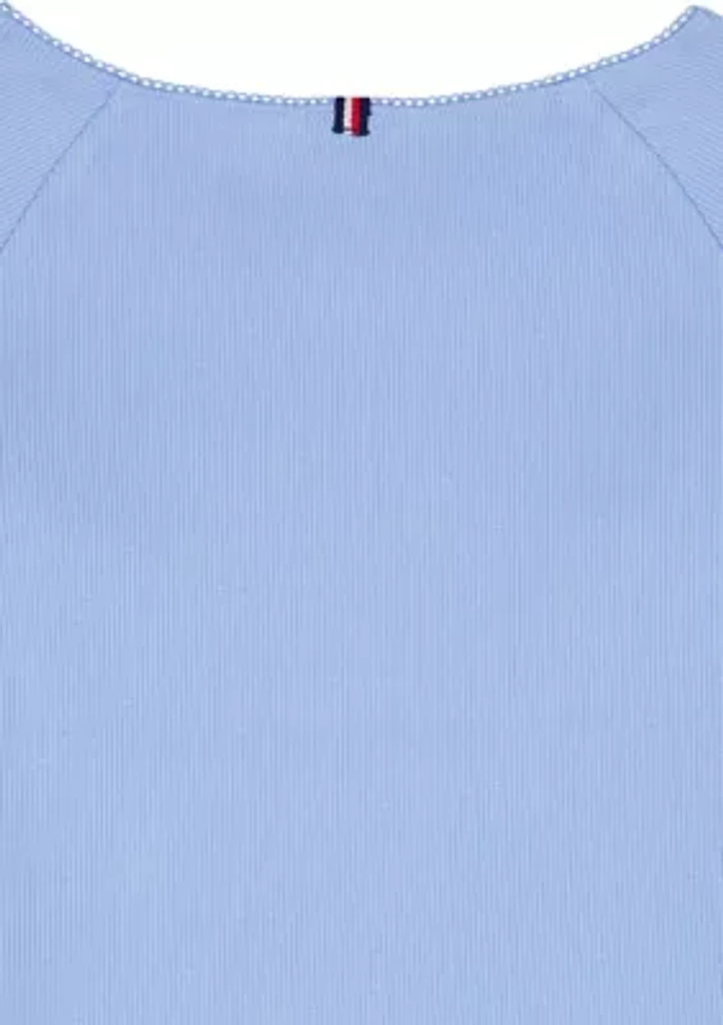 Girls 7-16 Blu Rib Long Sleeve Top