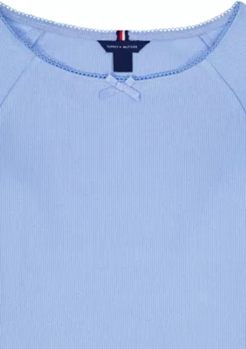 Girls 7-16 Blu Rib Long Sleeve Top
