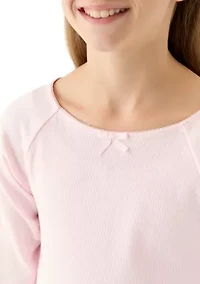 Girls 7-16 Pink Rib Scoop Neck Top