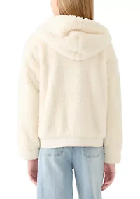 Girls 7-16 White Minky Jacket