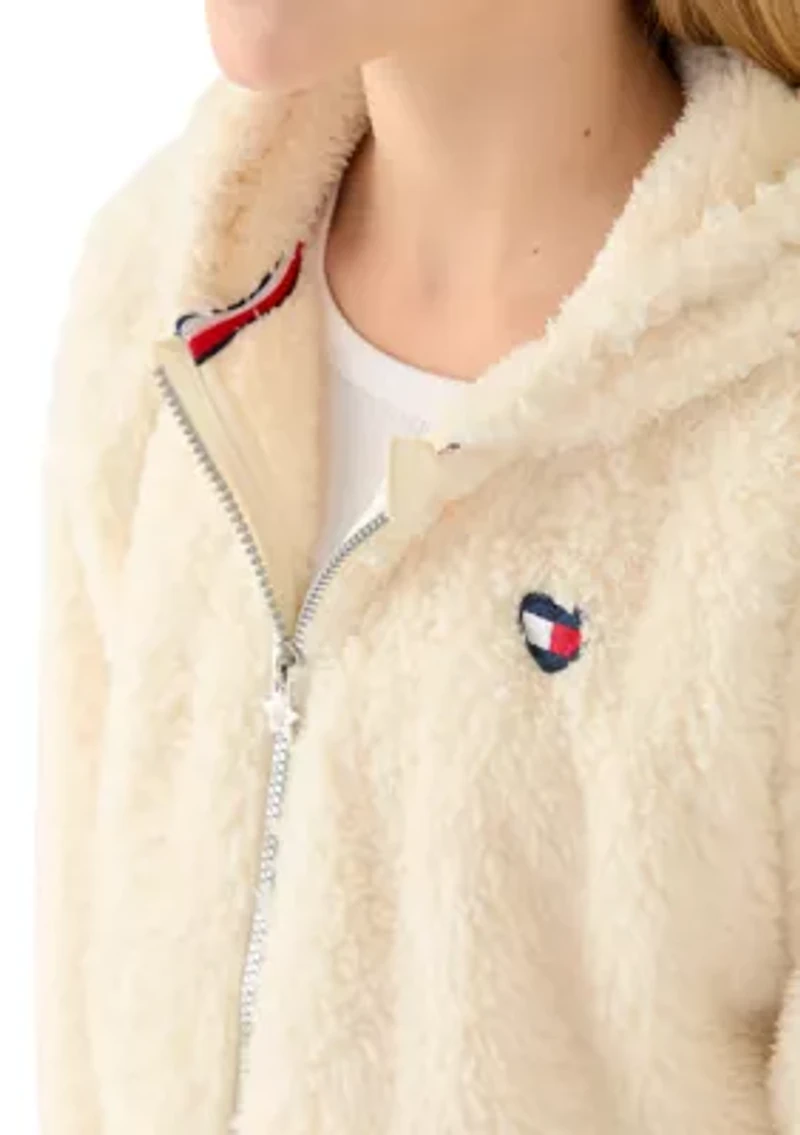 Girls 7-16 White Minky Jacket