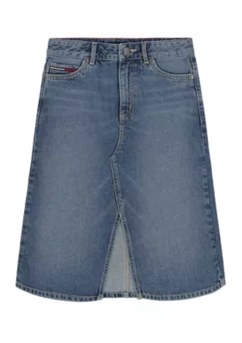 Girls 7-16 Denim Midi Skirt