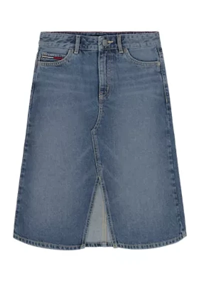 Girls 7-16 Denim Midi Skirt