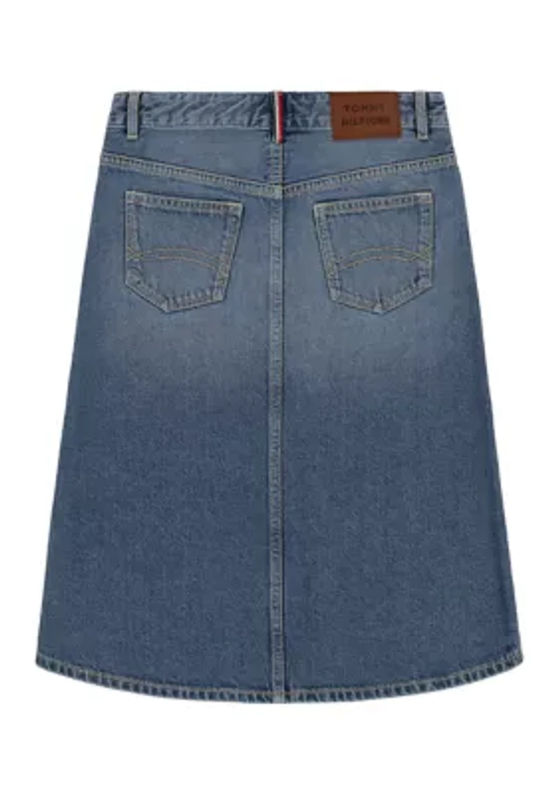 Girls 7-16 Denim Midi Skirt