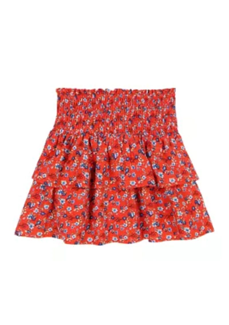Girls 7-16 Ditsy Printed Skort