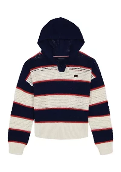 Girls 7-16 Stripe Sweater Hoodie