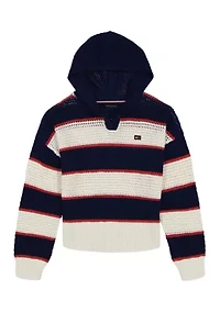 Girls 7-16 Stripe Sweater Hoodie