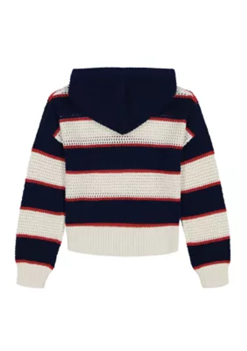 Girls 7-16 Stripe Sweater Hoodie