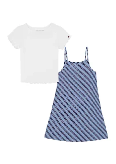 Girls 7-16 Varsity Stripe Slip Dress