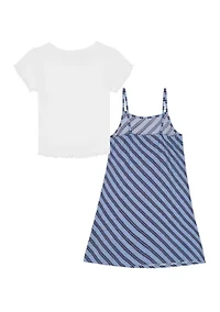 Girls 7-16 Varsity Stripe Slip Dress