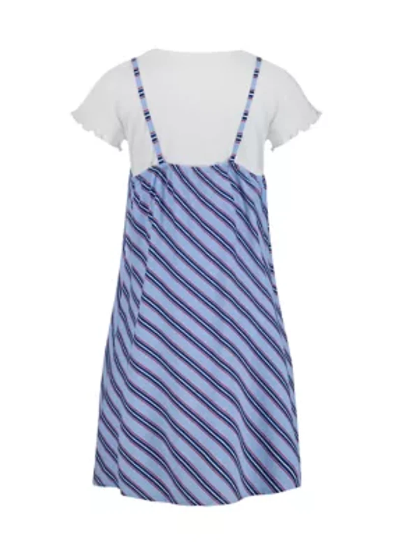 Girls 7-16 Varsity Stripe Slip Dress