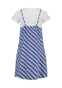 Girls 7-16 Varsity Stripe Slip Dress