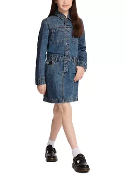 Girls 7-16 Denim Dress