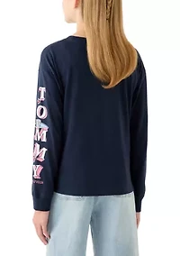 Girls 7-16 Long Sleeve Stacked Tommy Shirt
