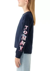 Girls 7-16 Long Sleeve Stacked Tommy Shirt