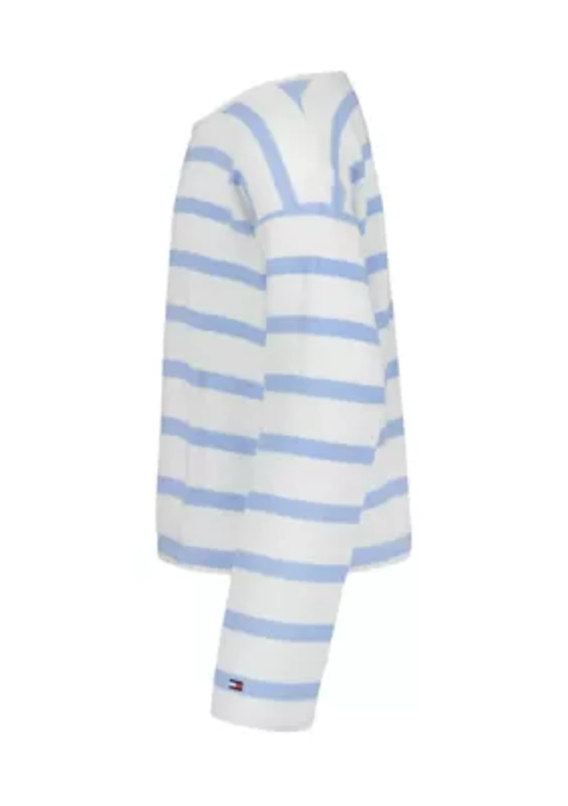 Girls 7-16 Waffle Stripe Top