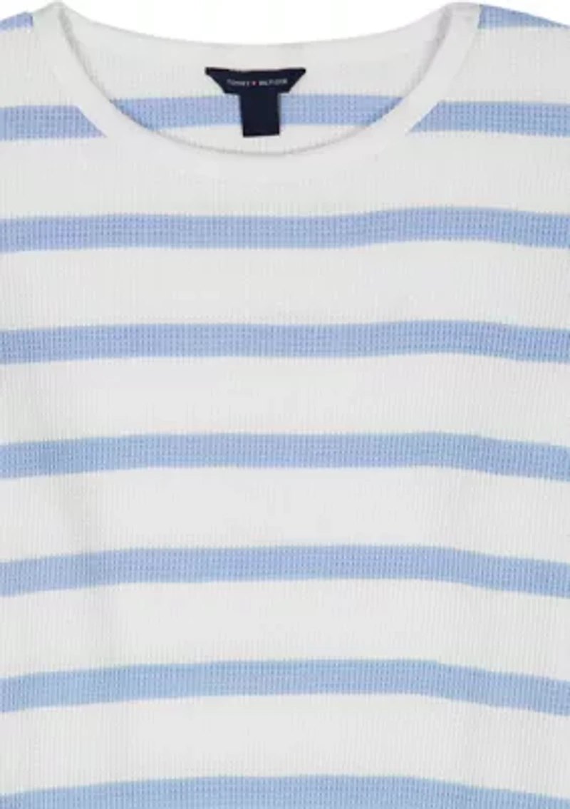 Girls 7-16 Waffle Stripe Top