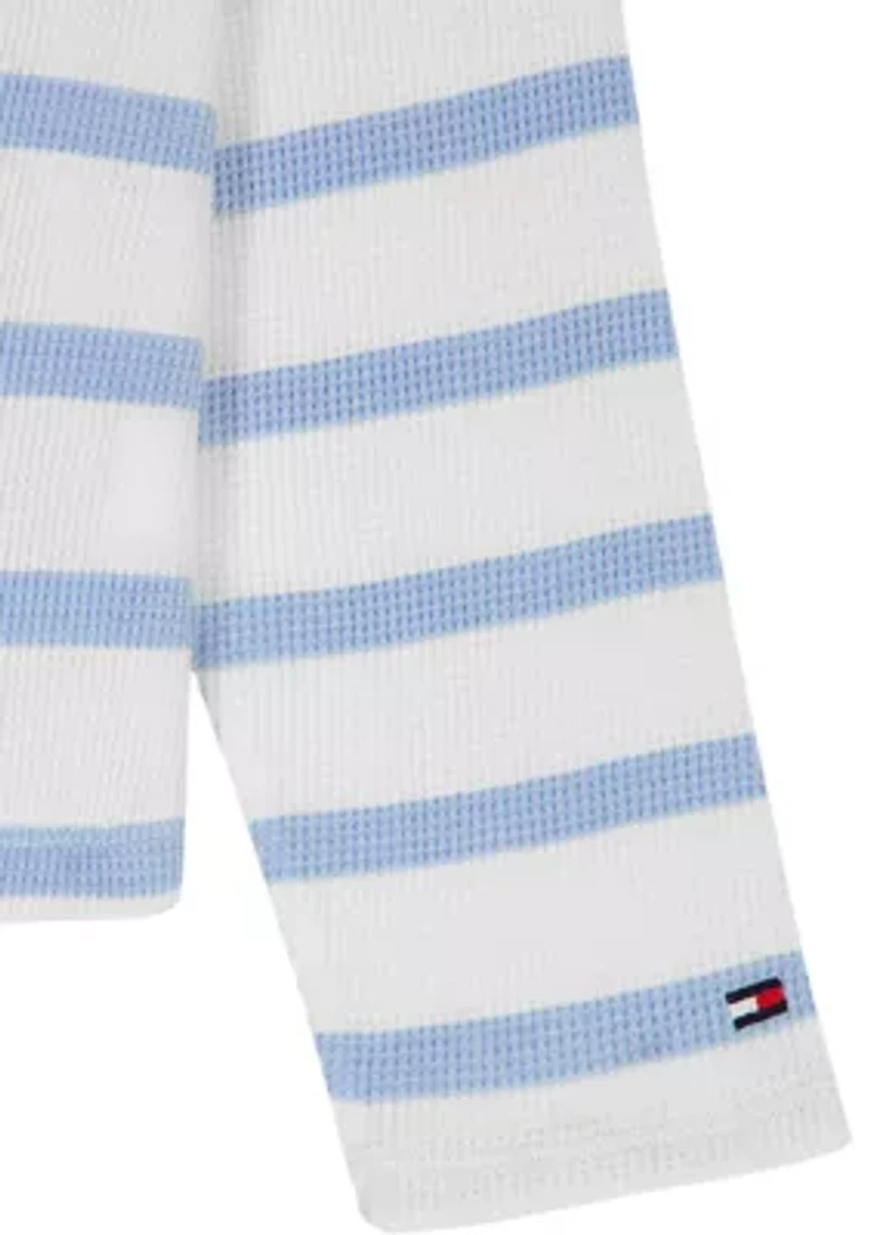 Girls 7-16 Waffle Stripe Top