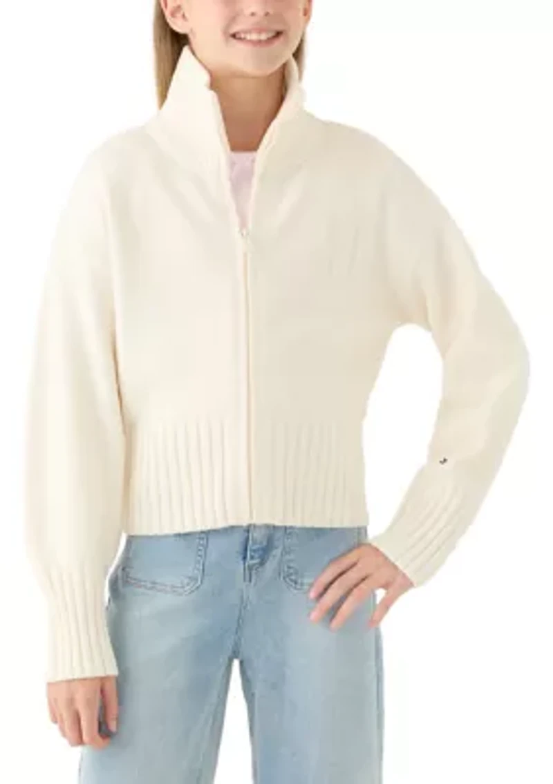 Girls 7-16 Zip Front Sweater