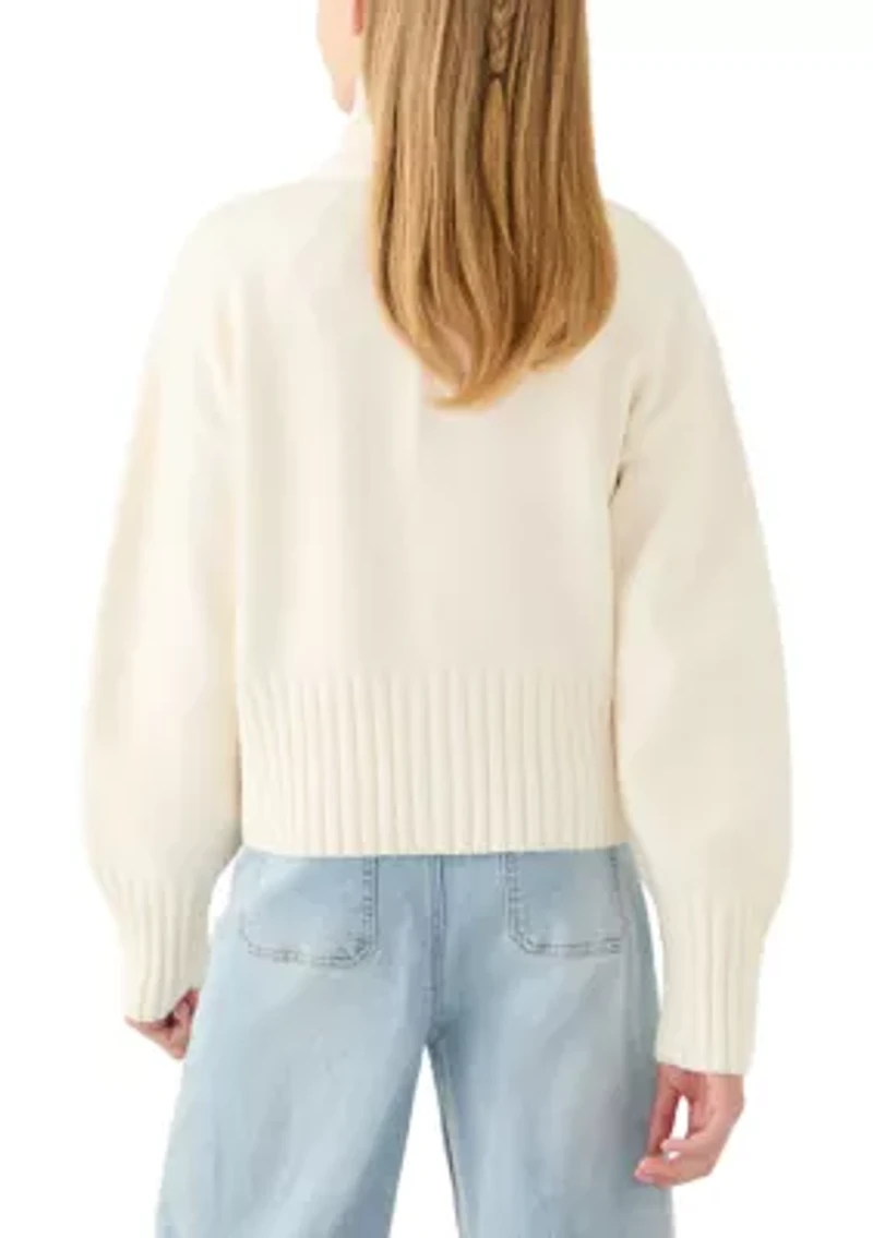 Girls 7-16 Zip Front Sweater