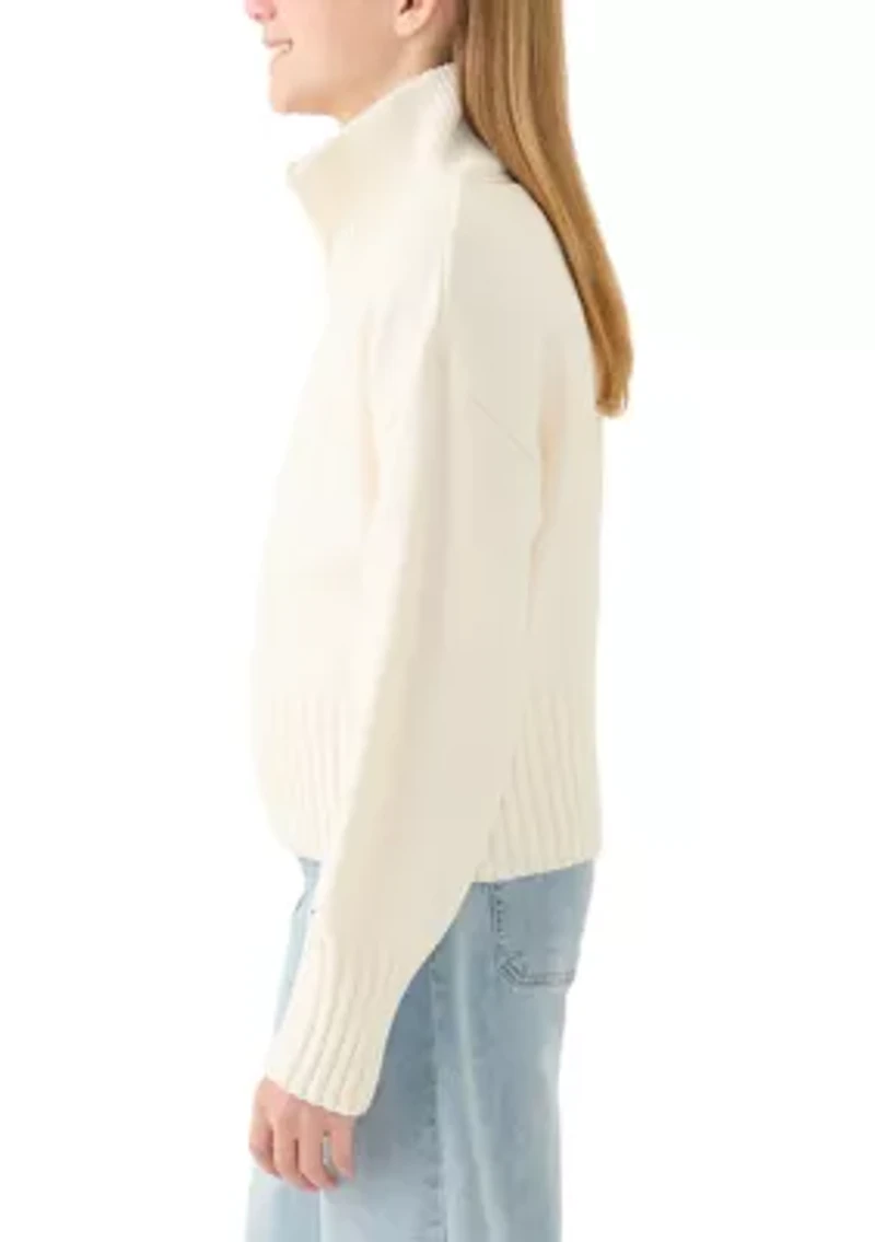 Girls 7-16 Zip Front Sweater