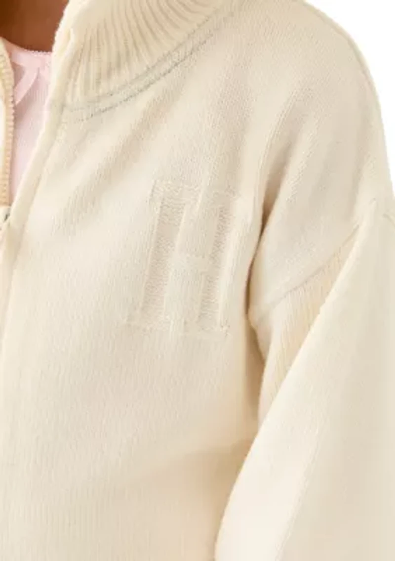 Girls 7-16 Zip Front Sweater