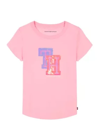 Girls 7-16 Interlocking Flip Sequin Graphic T-Shirt