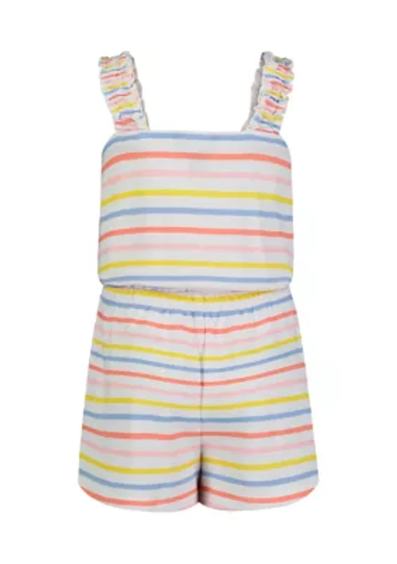 Girls 7-16 Printed Terry Romper