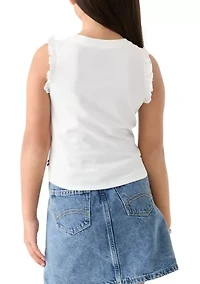Girls 7-16 Sleeveless Ruffle T-Shirt