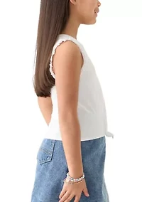 Girls 7-16 Sleeveless Ruffle T-Shirt