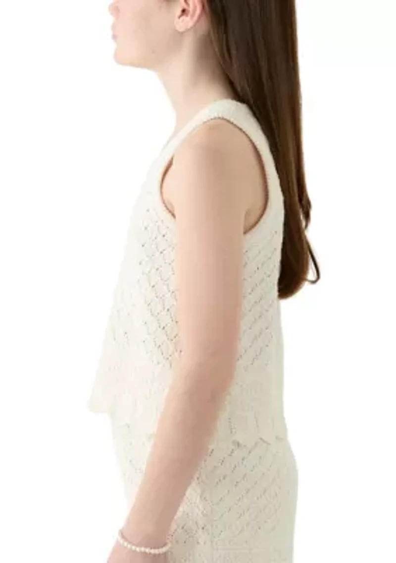 Girls 7-16 Crochet Sweater Tank Top