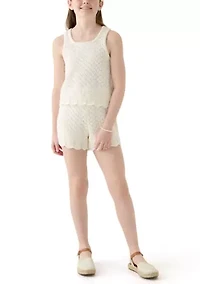 Girls 7-16 Crochet Sweater Tank Top