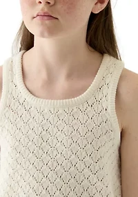 Girls 7-16 Crochet Sweater Tank Top
